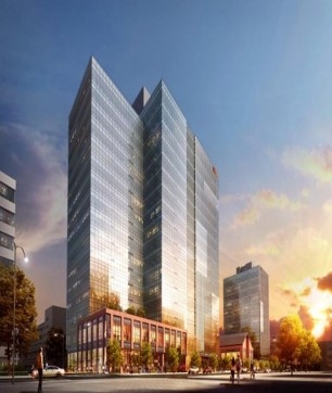 성수 SK V1 center 신축공사 중 커튼월 및 AL창호공사							